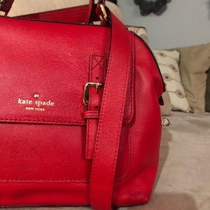 🍒kate spade Cherry Red leather Satchel🍒